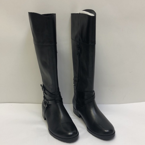 Lauren Ralph Lauren Savion Black Boots Leather New - Picture 11 of 12